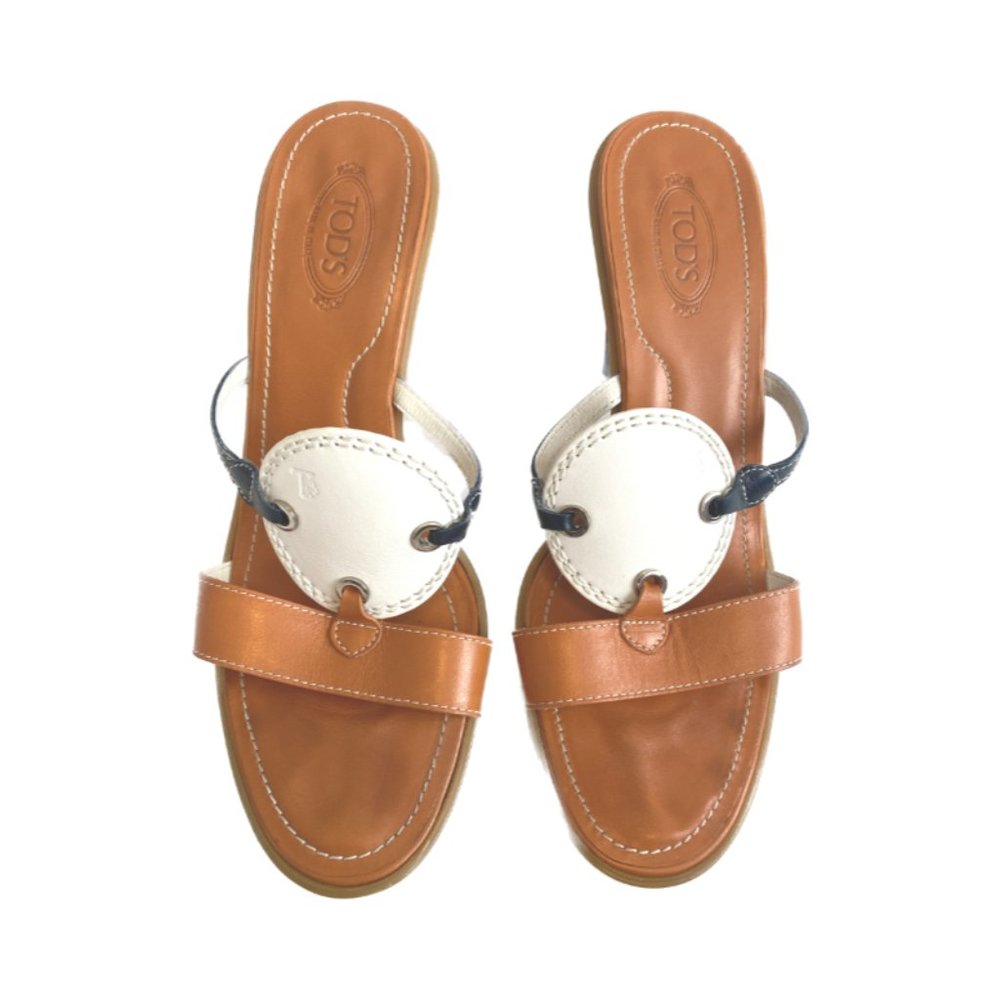 Tod's Color Block Leather Mule Sandal
